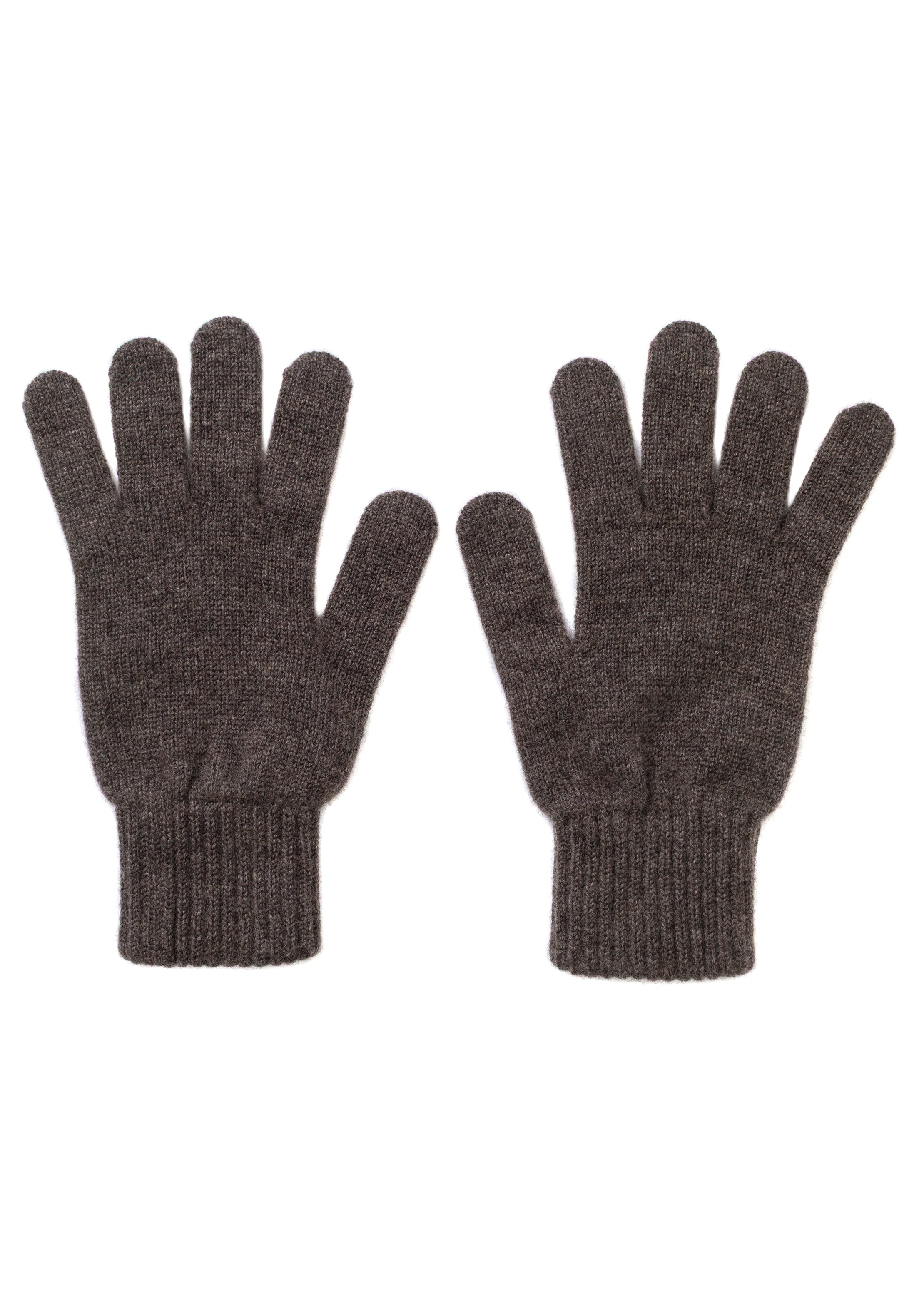 Pair of dark gray gloves on a white background