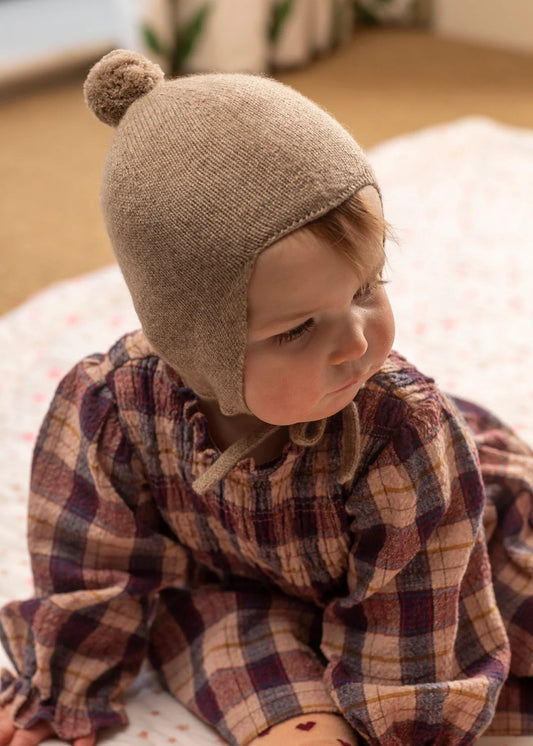 Cashmere Baby Bonnet Stone