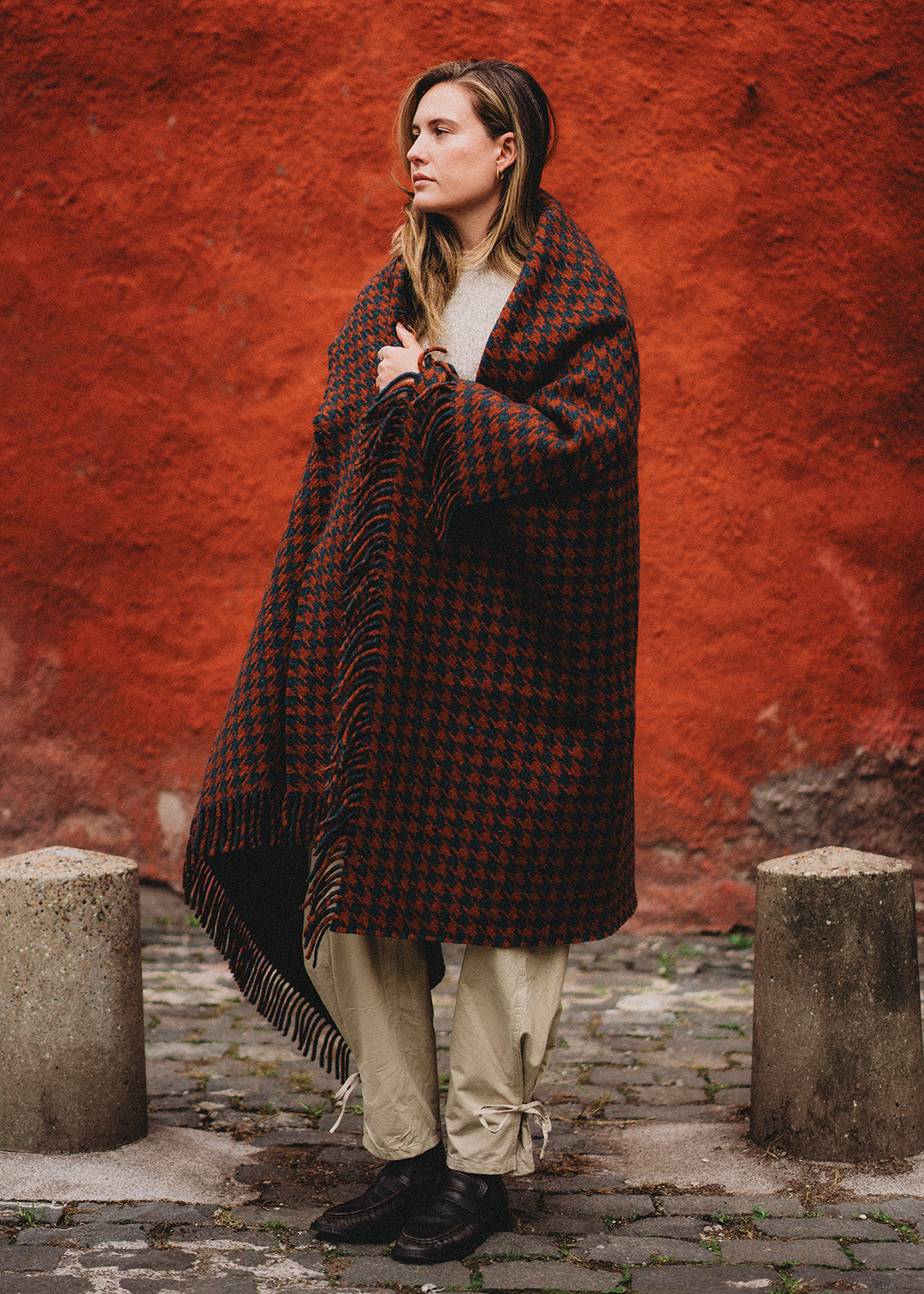 Rover Blanket Rust Houndstooth