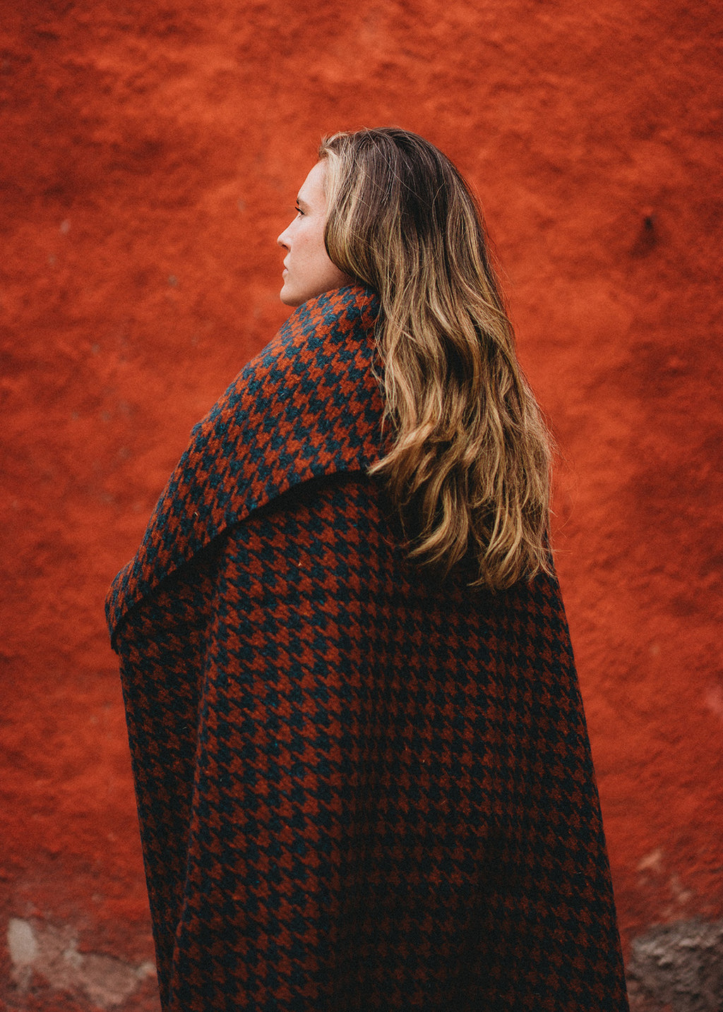 Rover Blanket Rust Houndstooth