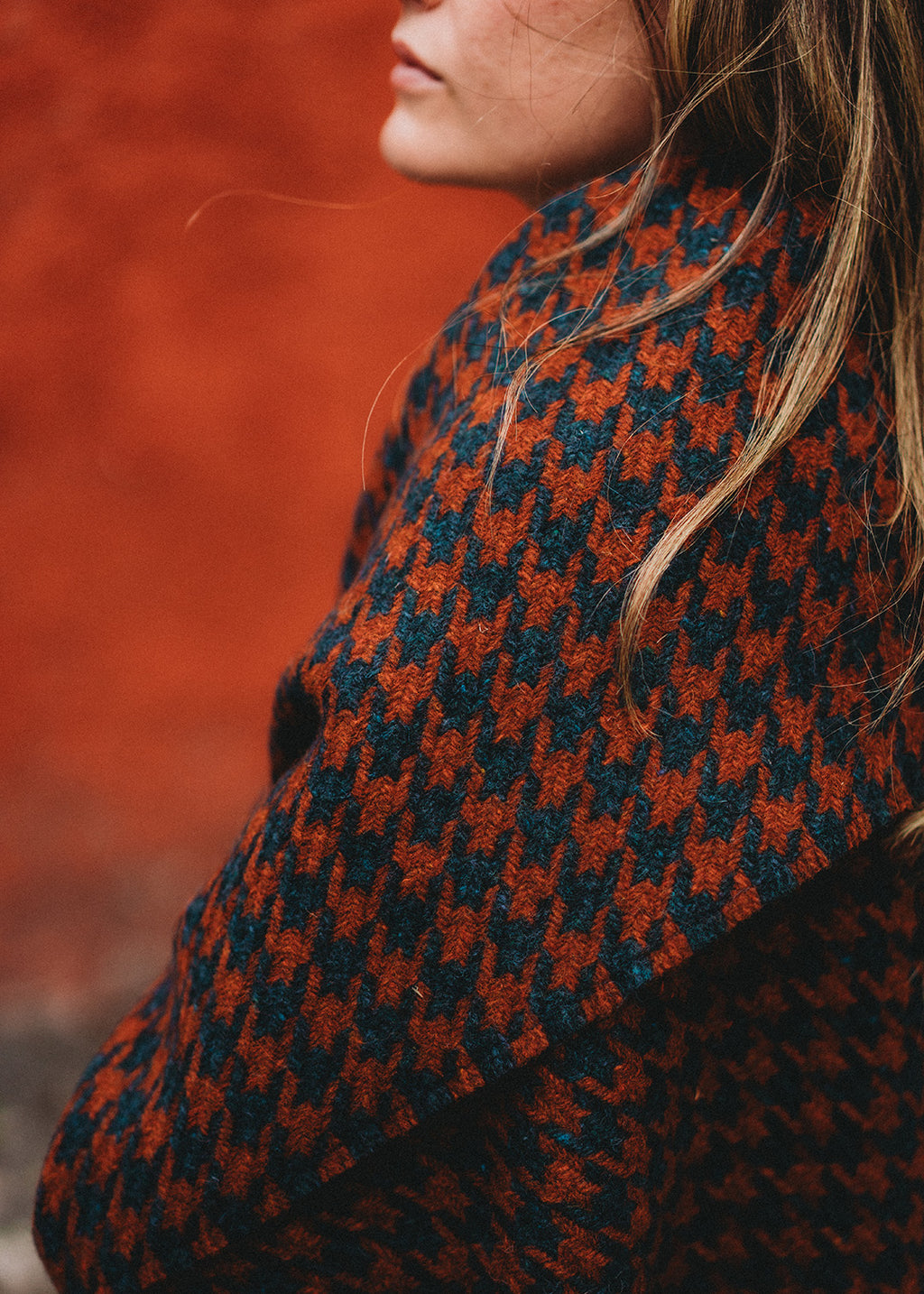Rover Blanket Rust Houndstooth