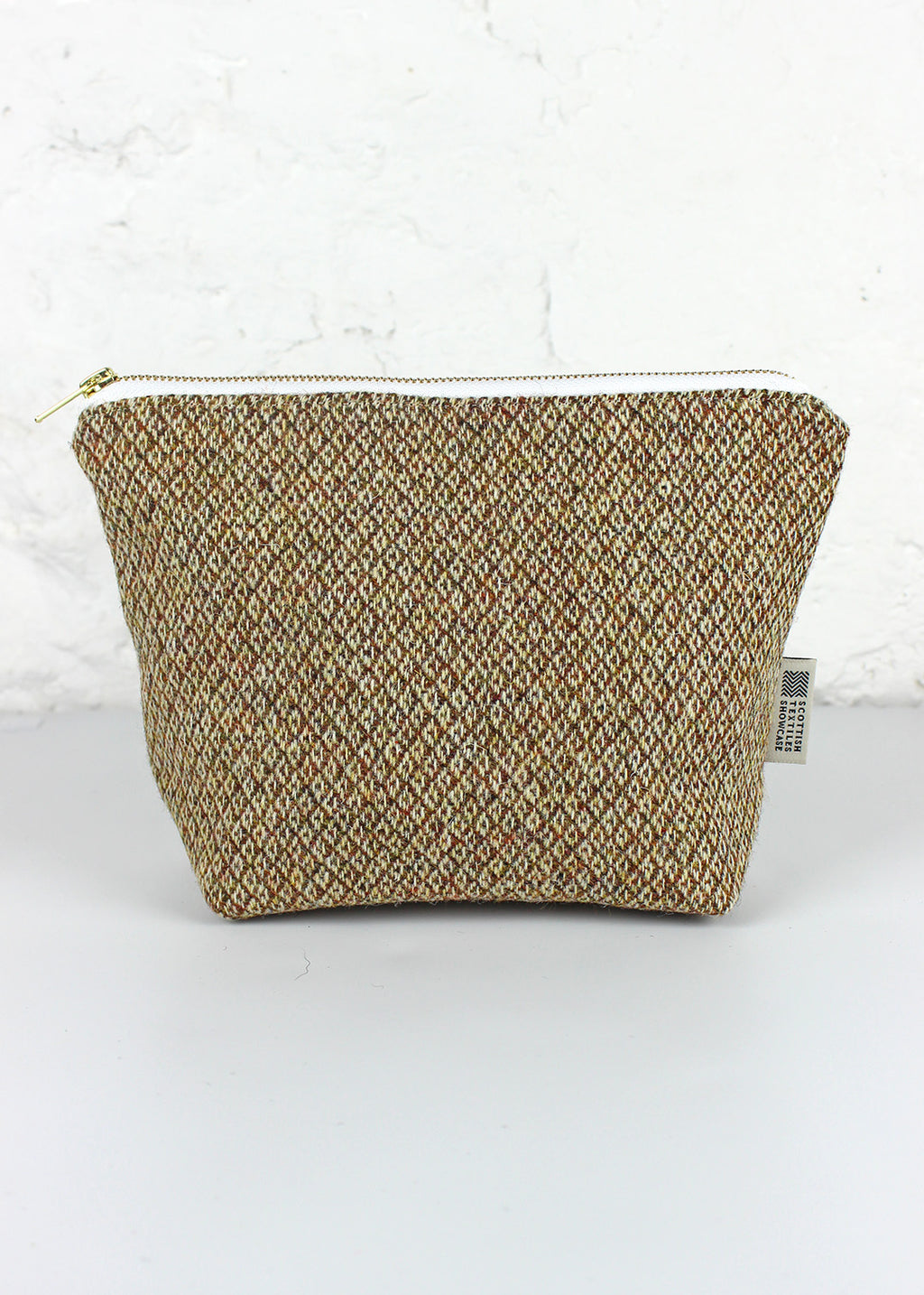 Rust Diamond Harris Tweed Zip Bag Large