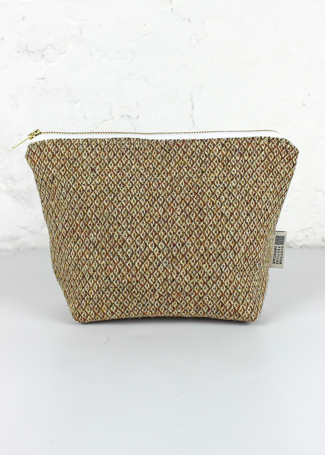 Rust Diamond Harris Tweed Zip Bag Large