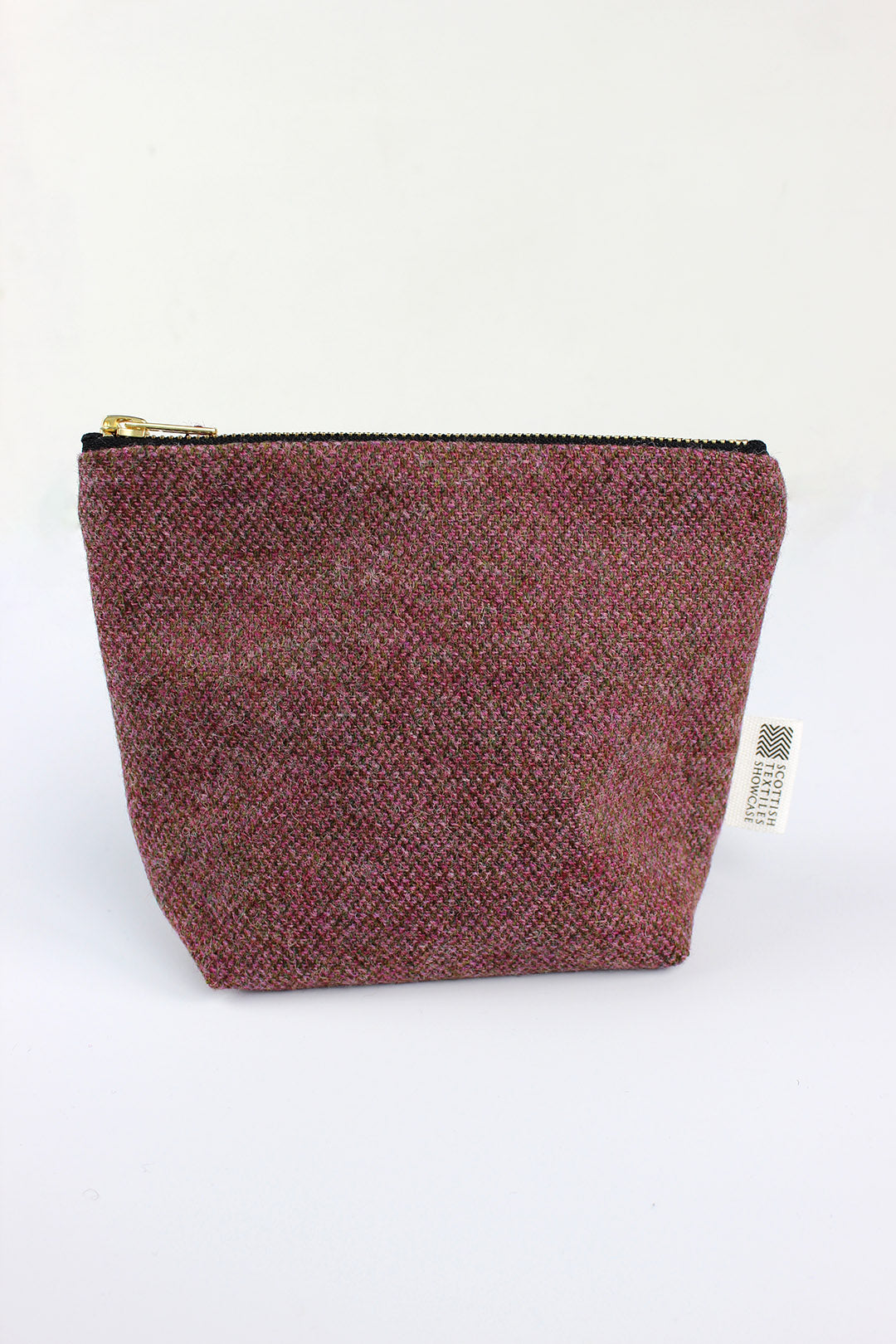 Tweed make-up bag in Rose.