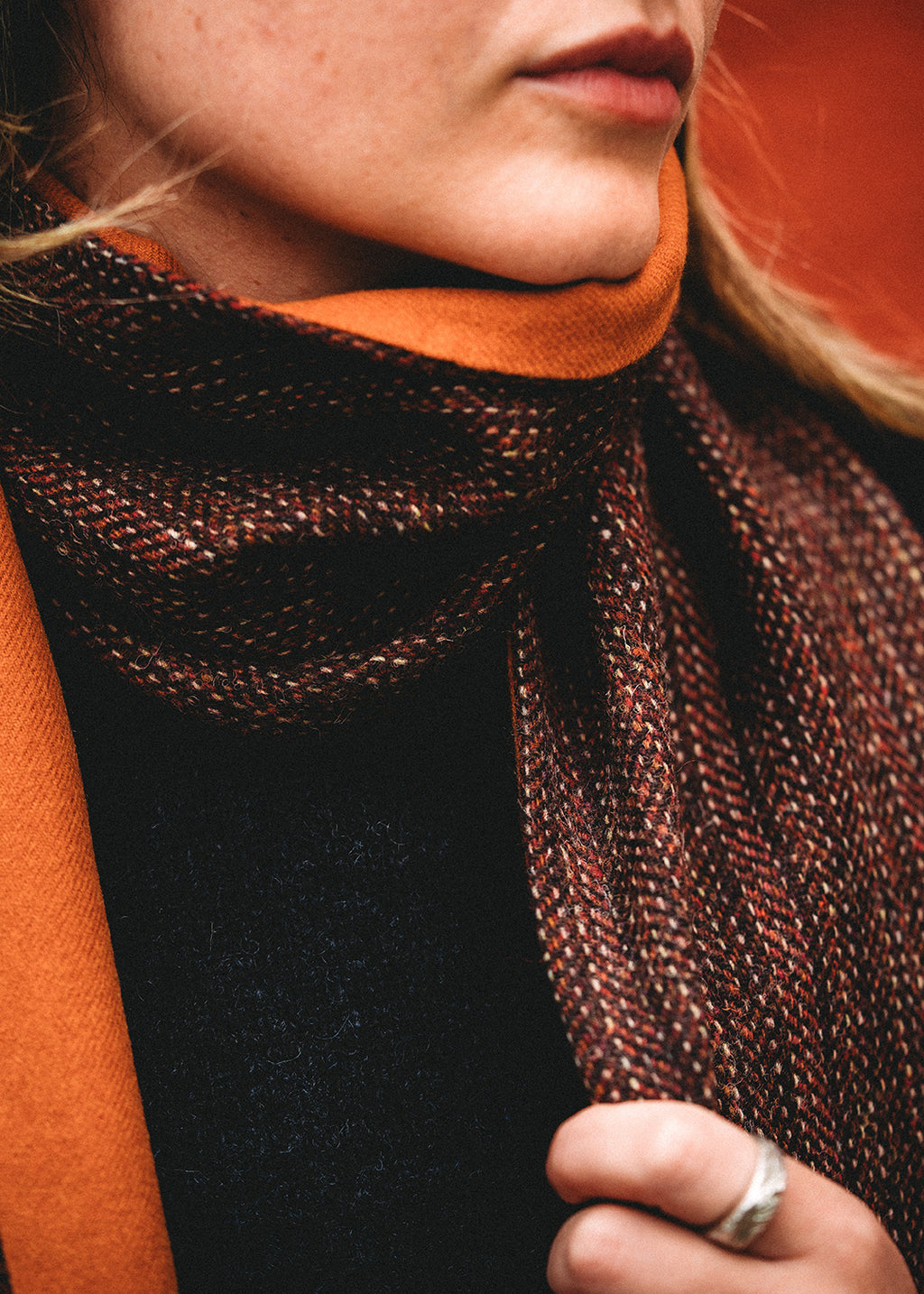 Harris Tweed Scarf Red Squirrel