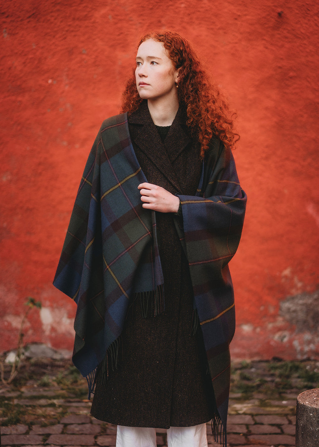 MacLeod of Harris tartan lambswool serape.