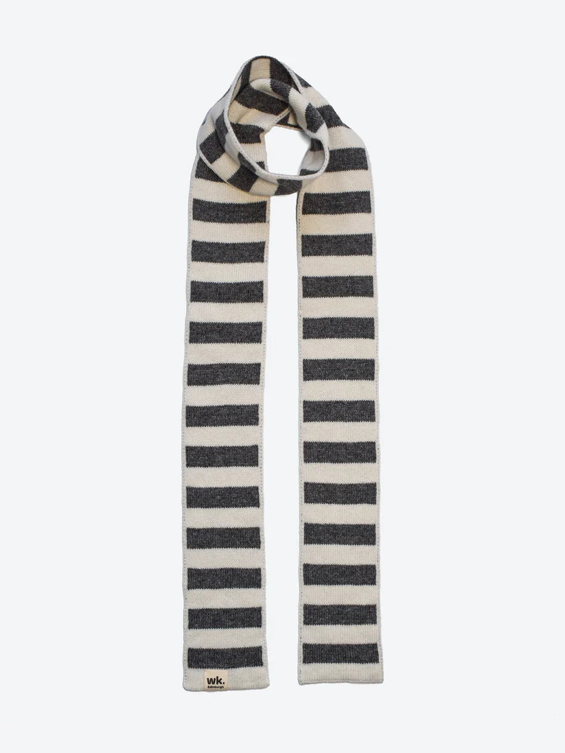 Skinny Stripe Scarf Granite Grey