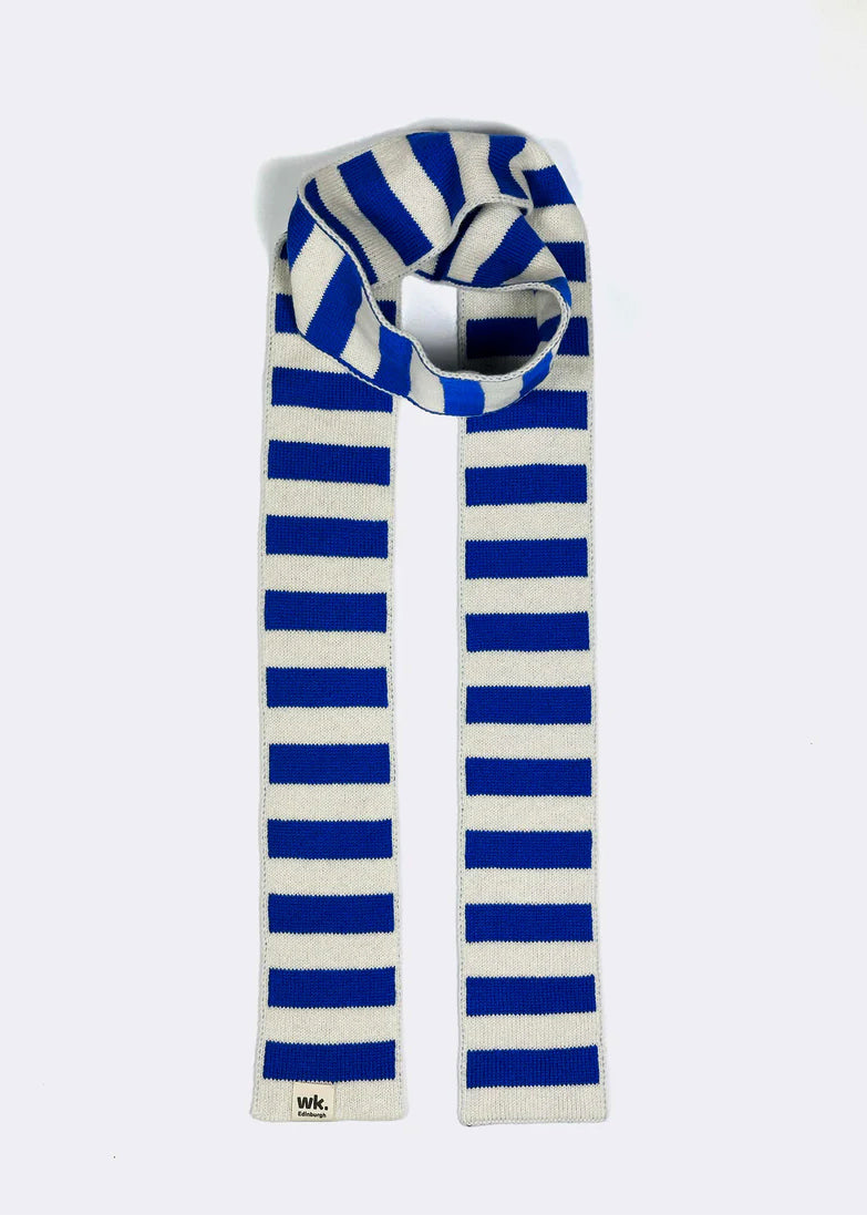 Skinny Stripe Scarf Irn Blue