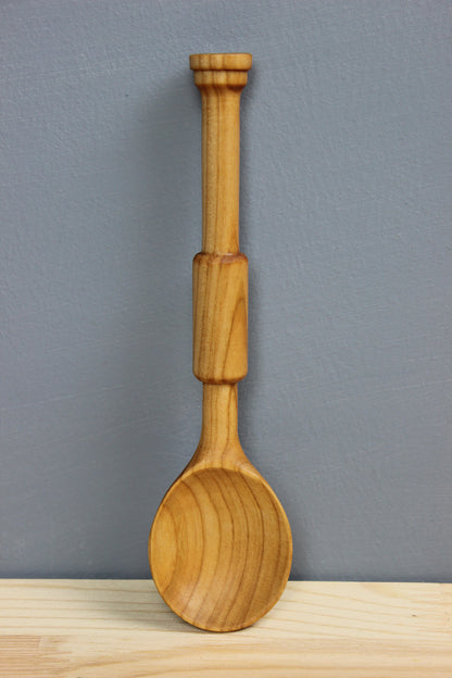 hand carved spice spoon in cherry