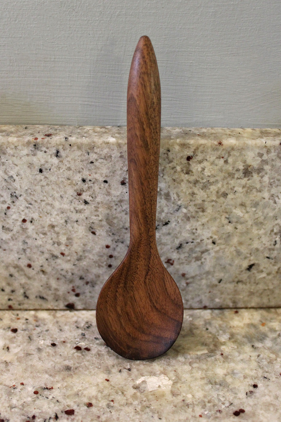 Spice spoon hand carved from Walnut, in Fife. Scottish Textiles Showcase.