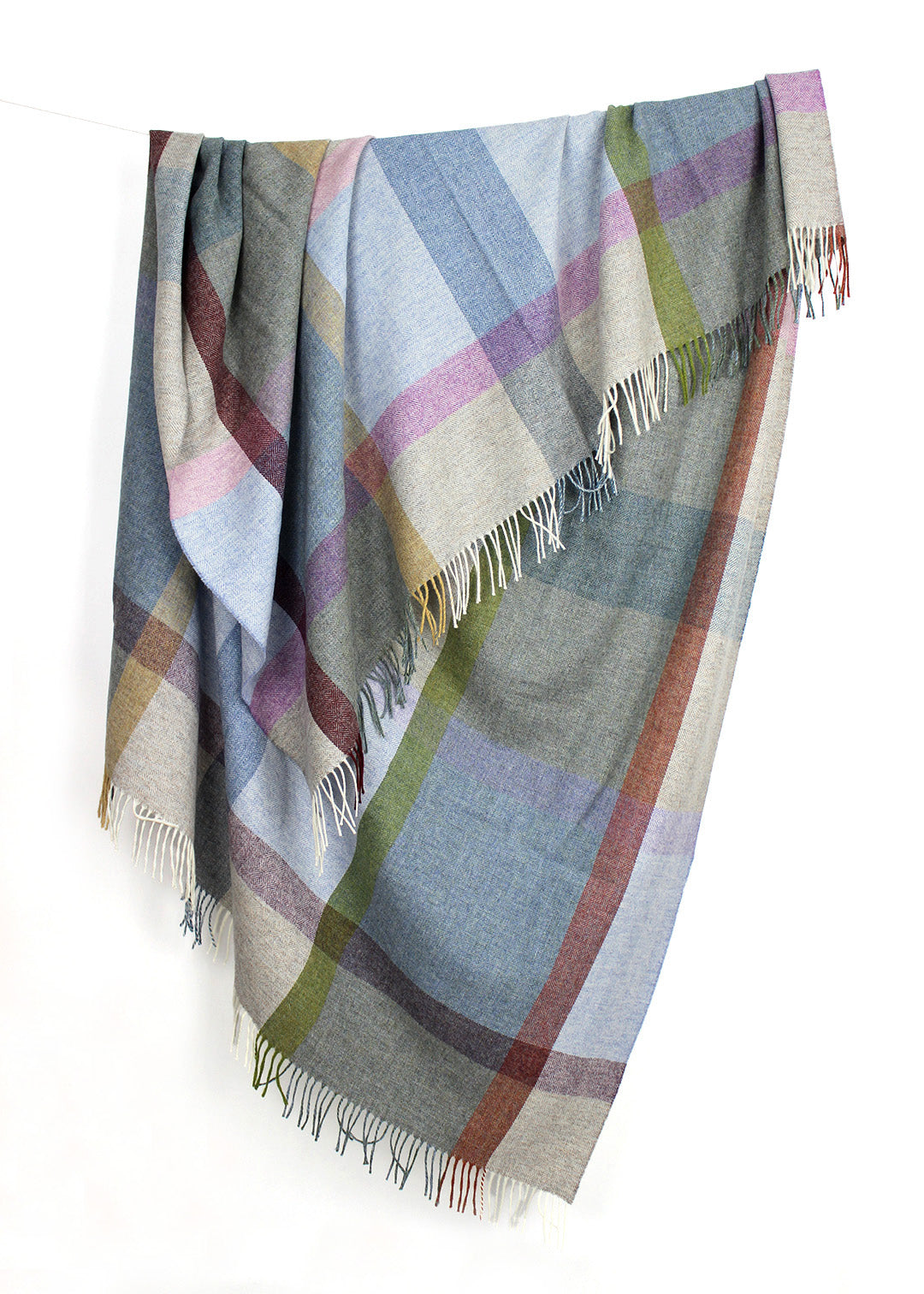 Wool throw with pastel check. Scottish Textiles Showcase.