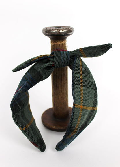 Tartan headband with bow. Scottish Textiles Showcase.