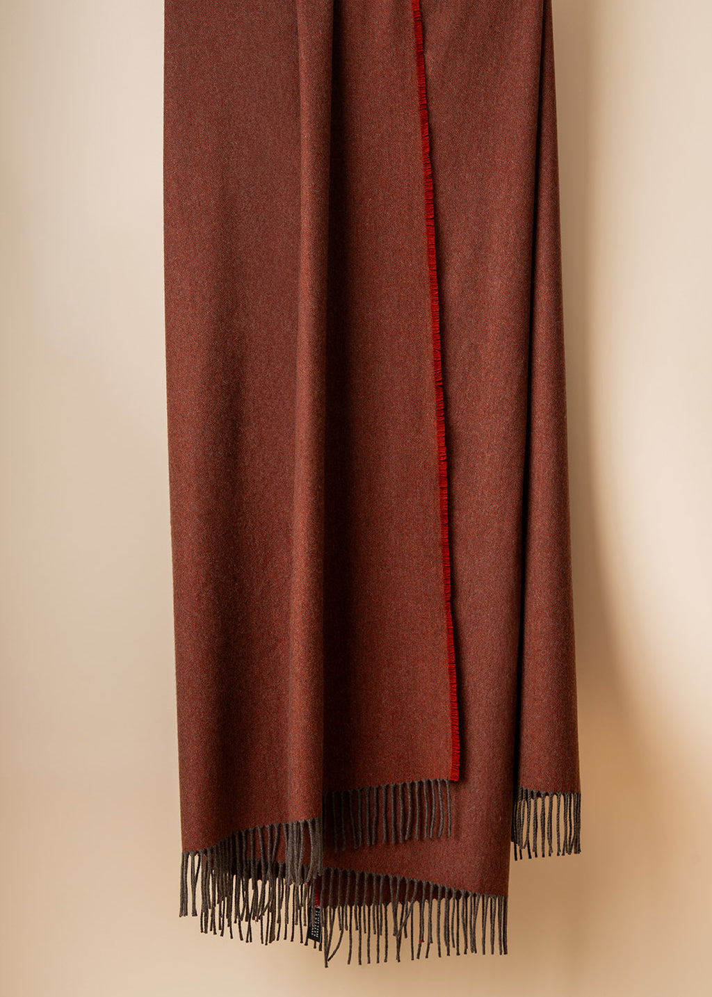 Terracotta cashmere chevron throw.