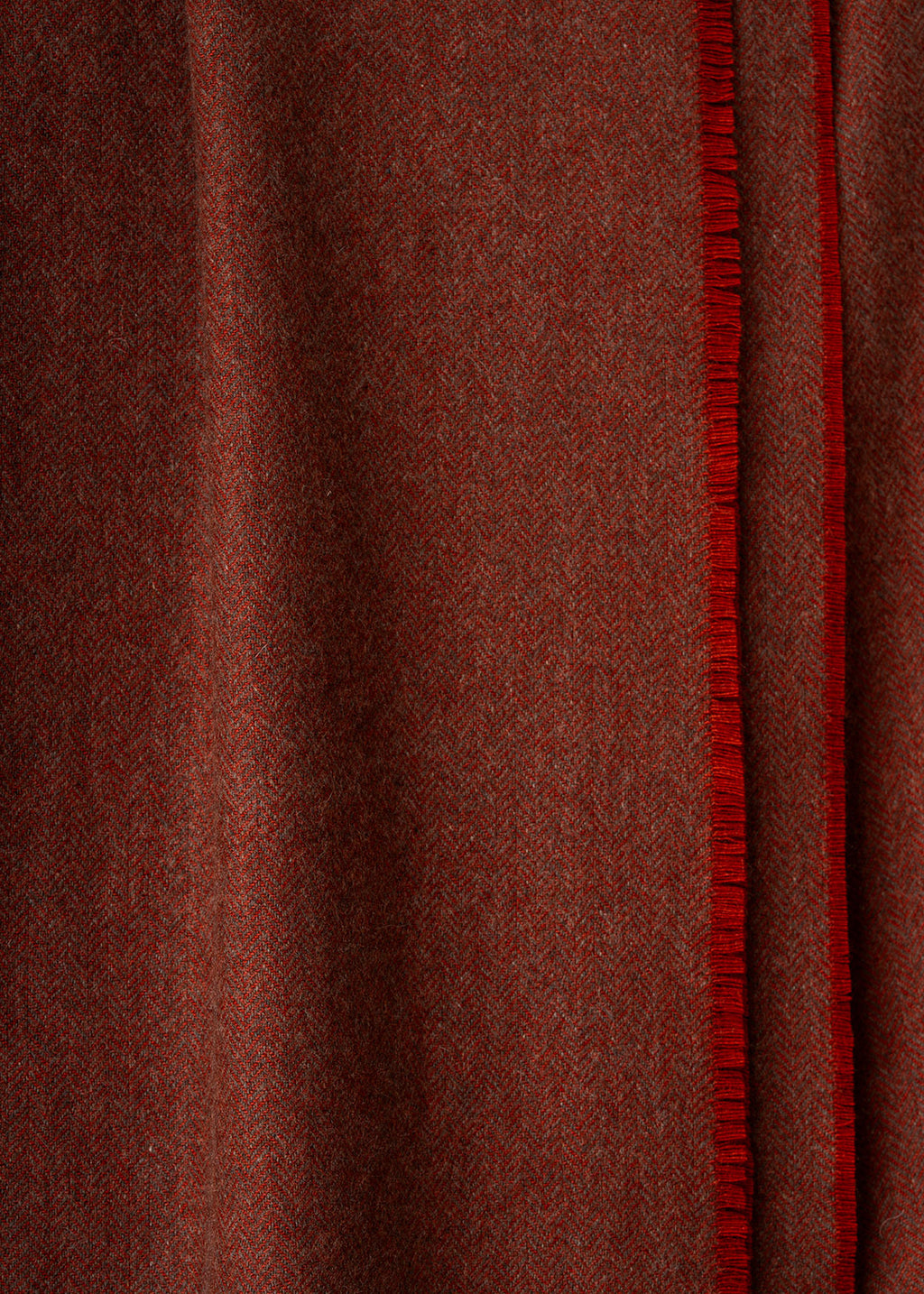 Terracotta cashmere chevron throw.