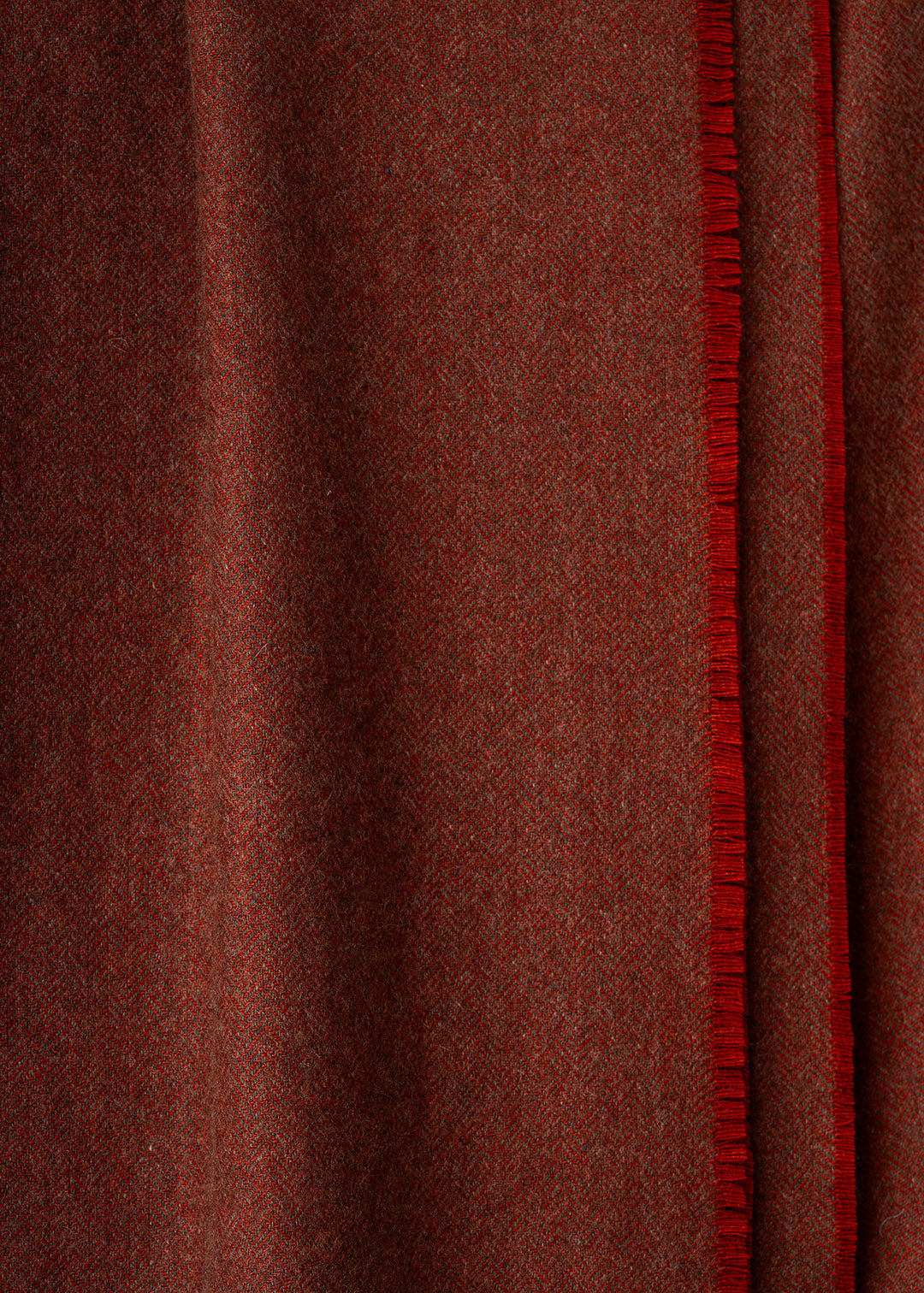 Terracotta cashmere chevron throw.