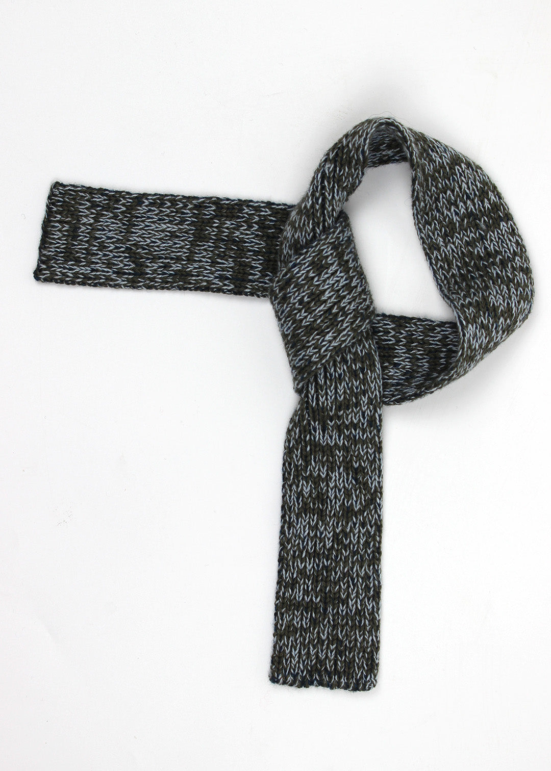 Knitted Tie Scarf Green