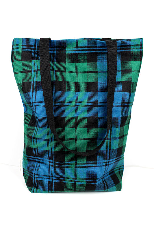 Tartan tote bag made in Campbell Ancient tartan. Scottish Textiles Showcase.