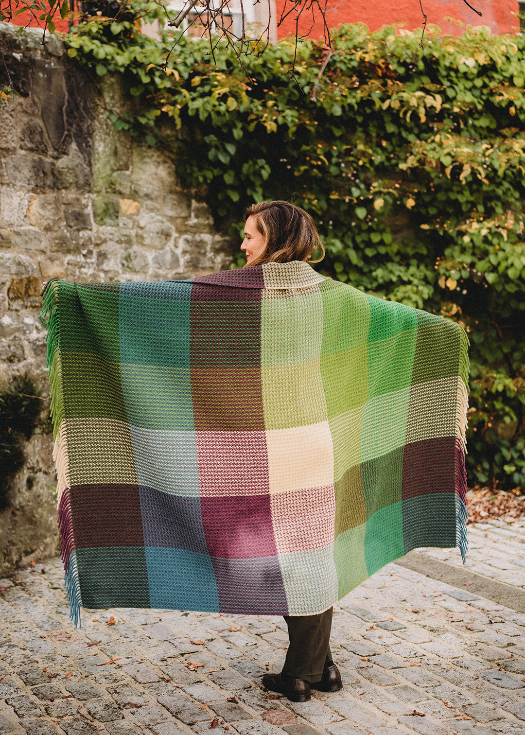 Waffle Patchwork Blanket Seagrass
