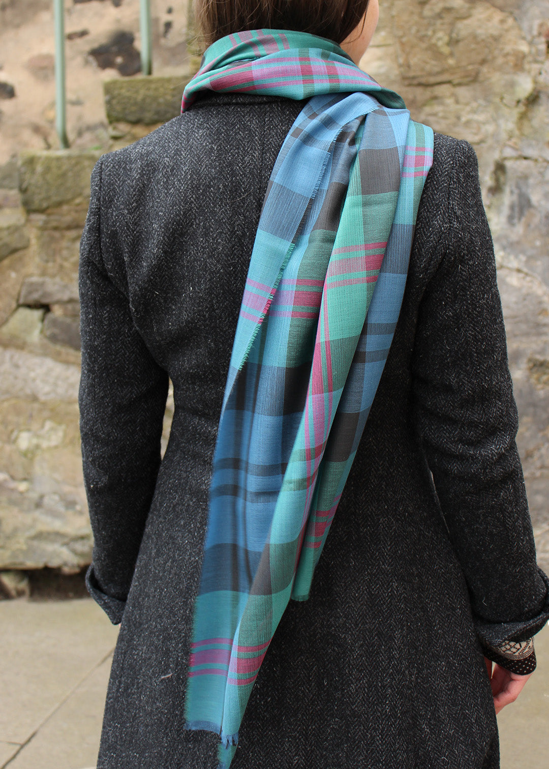 Alba Stole is woven in extra fine merino wool in the Baird Ancient