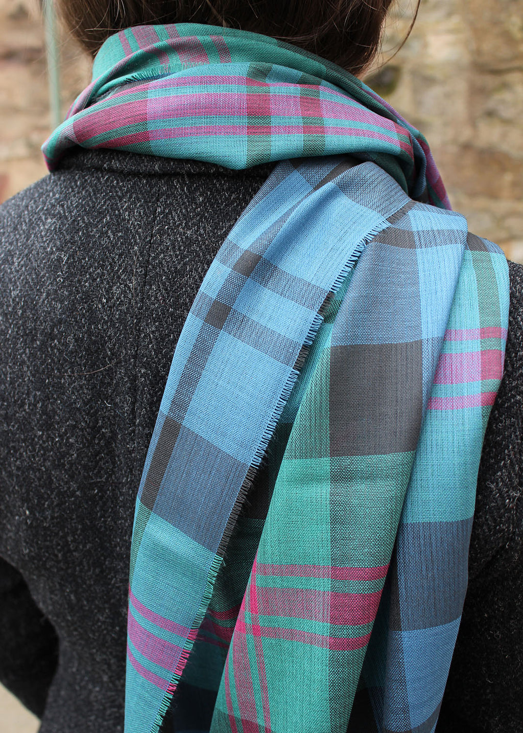 Alba Stole is woven in extra fine merino wool in the Baird Ancient