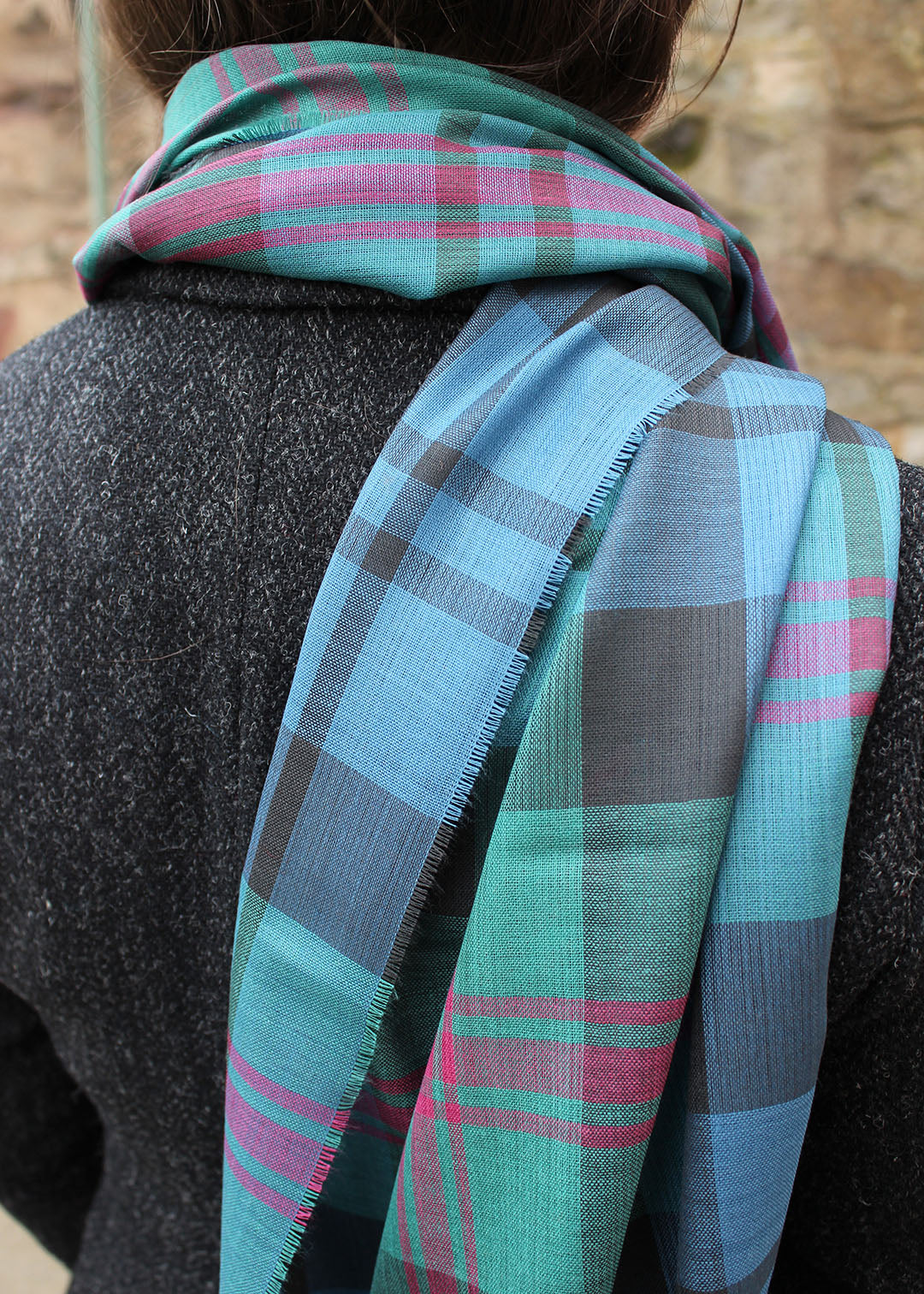Alba Stole is woven in extra fine merino wool in the Baird Ancient