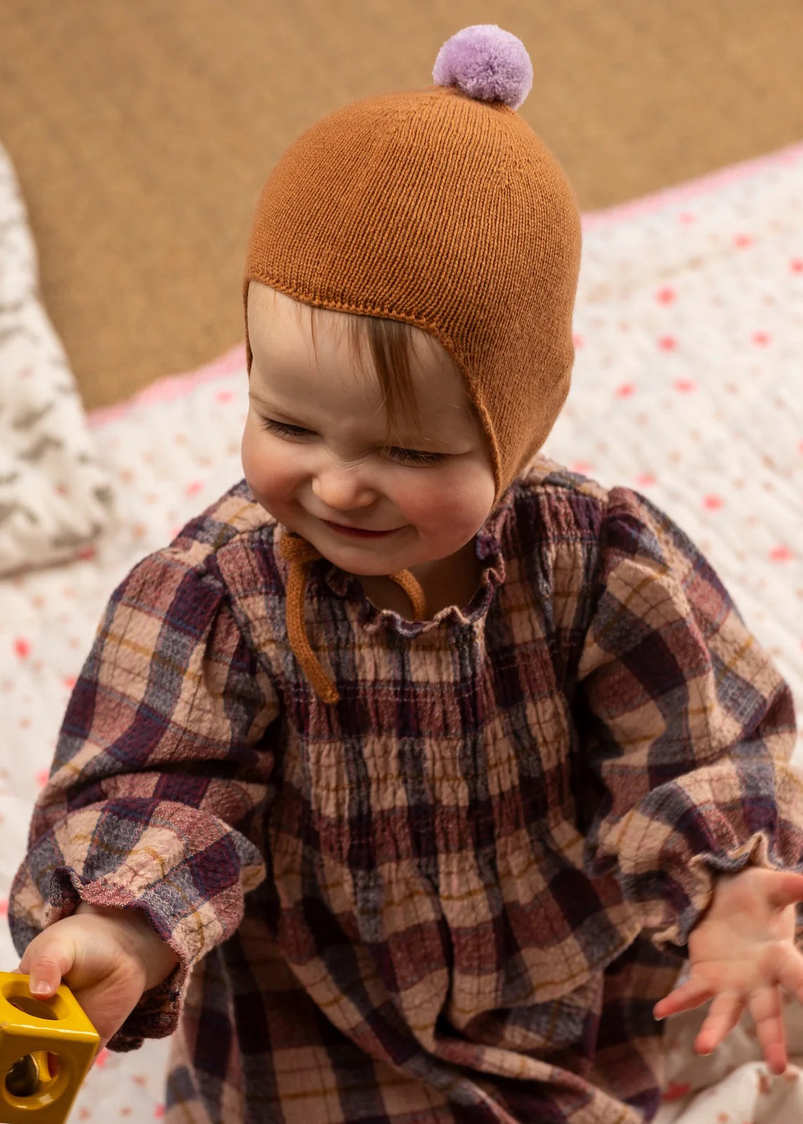 Cashmere Baby Bonnet Toffee
