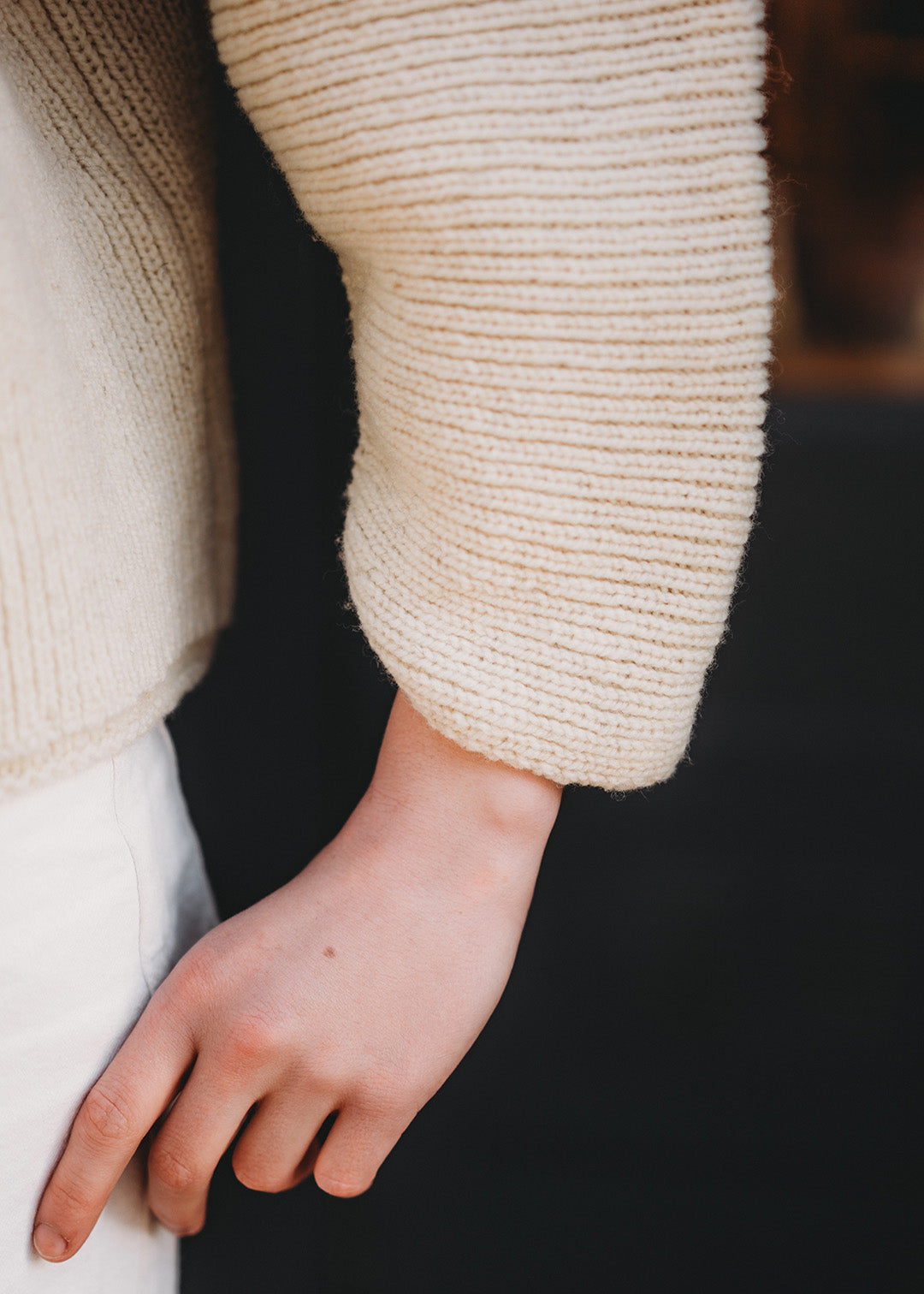 Natural white shetland wool jumper.