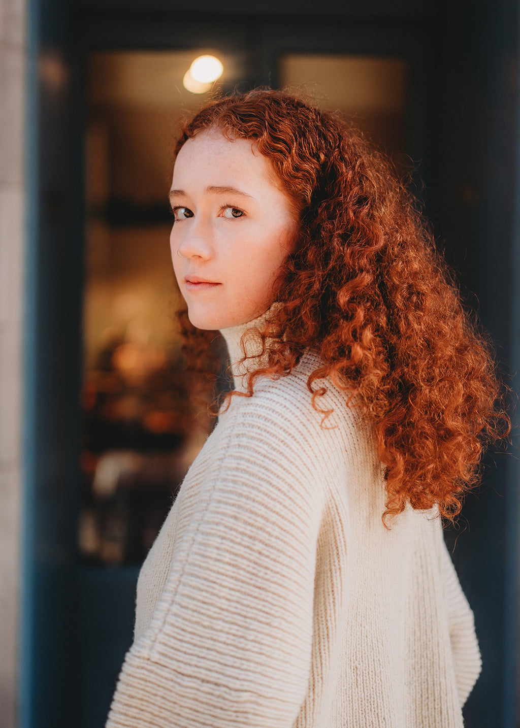 Natural white shetland wool jumper.