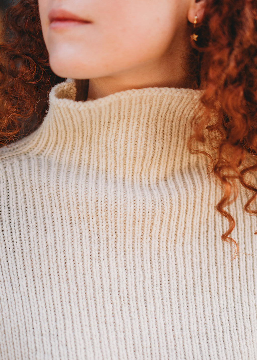 Natural white shetland wool jumper.