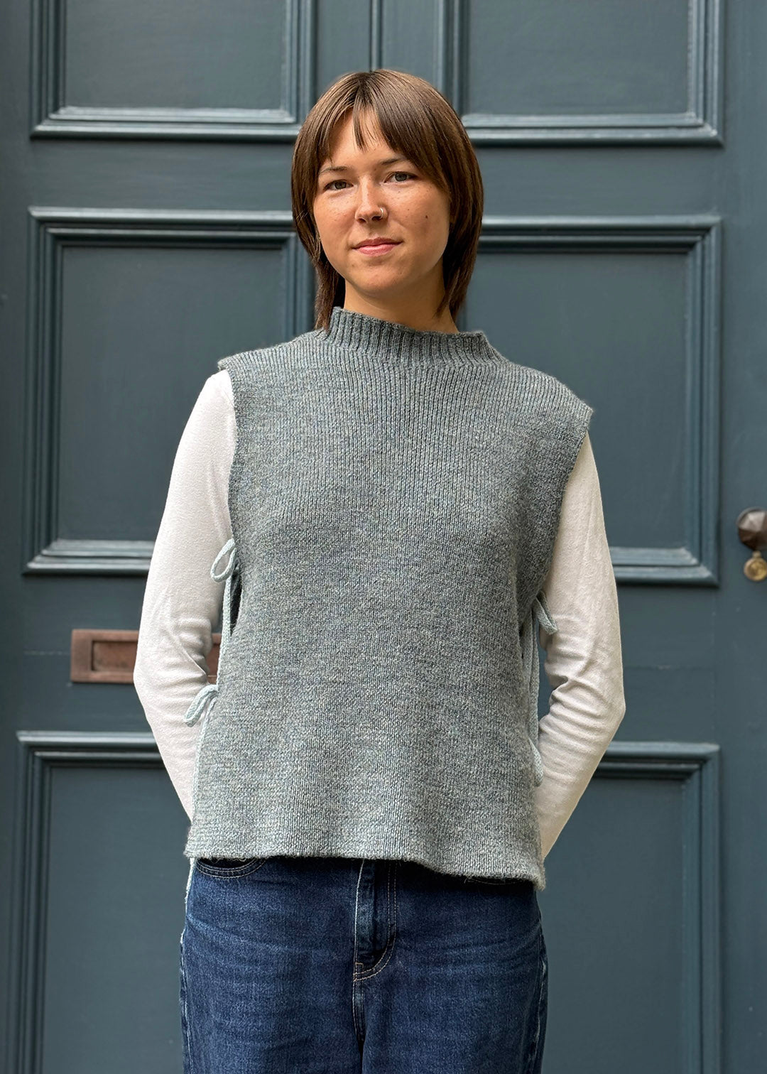 British Wool Tie Vest Haar