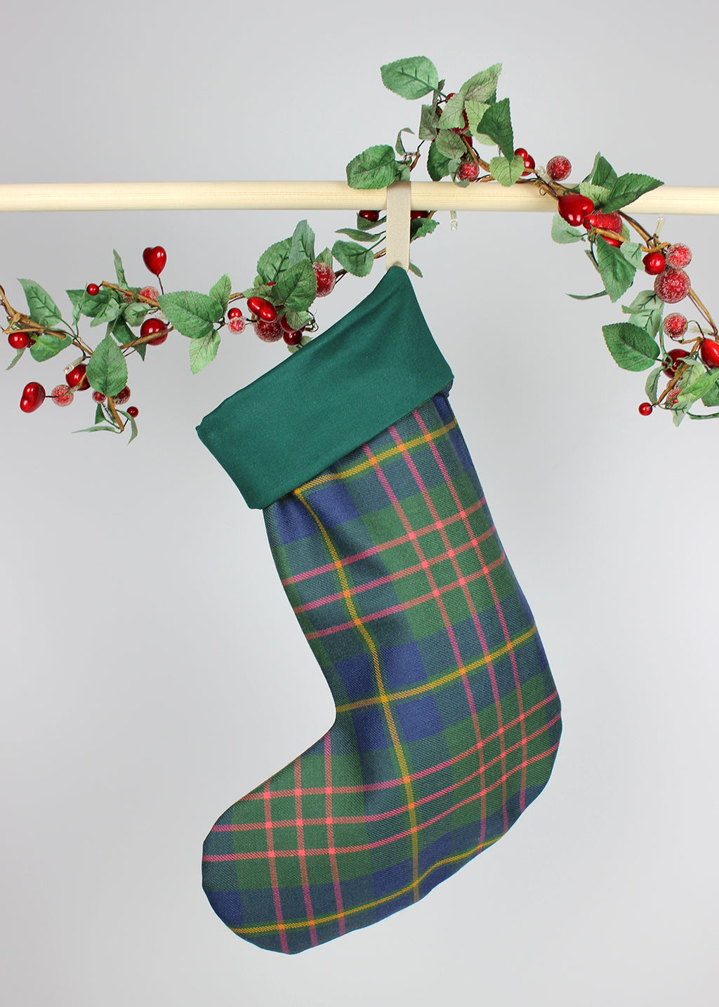 Christmas stocking in the Cameron of Lochiel tartan.
