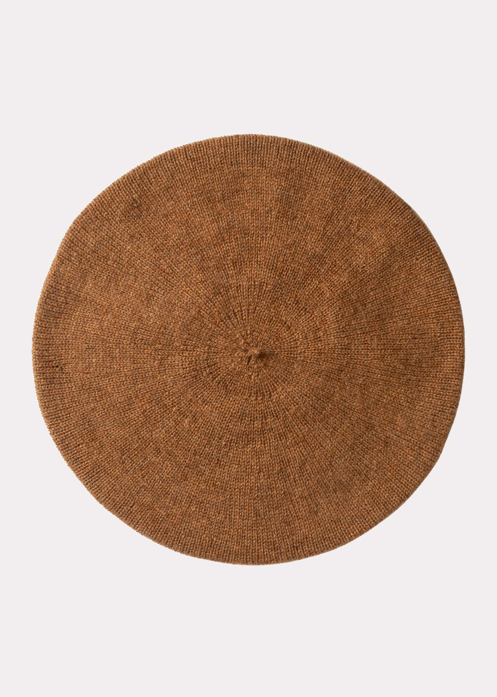 Pure cashmere beret in warm caramel.