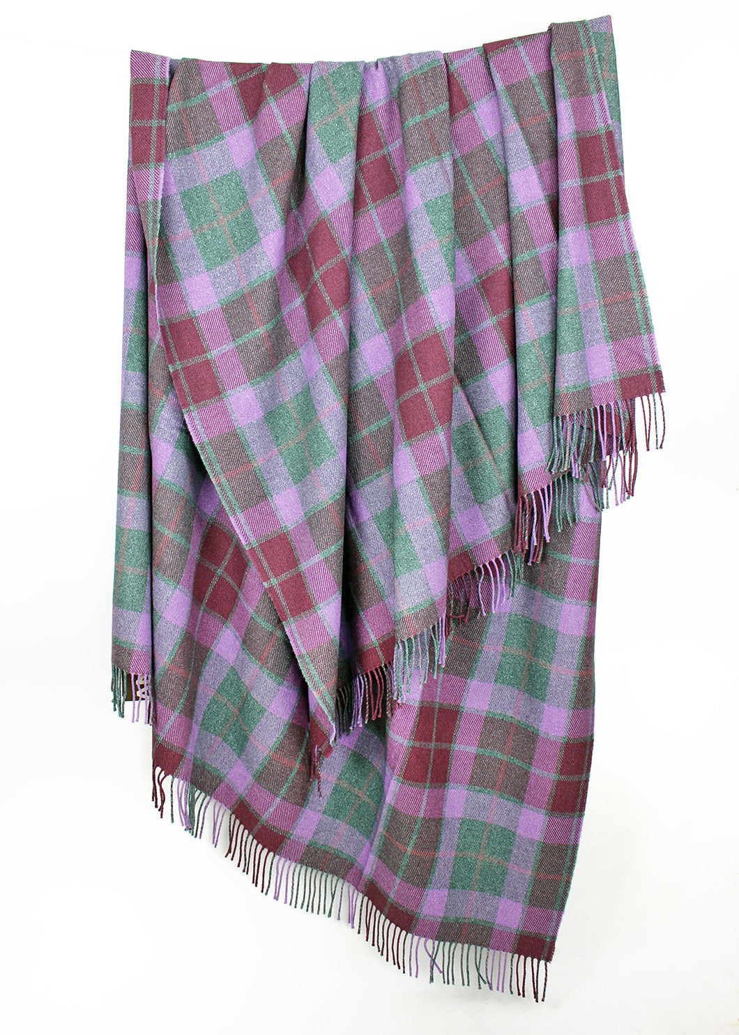 Heather Plaid Wool Cotton Throw