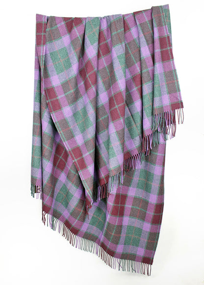 Heather Plaid Wool Cotton Throw