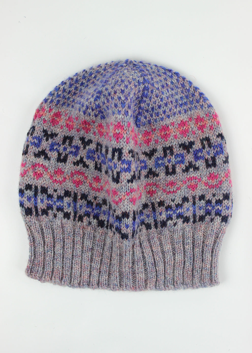 Shetland Fair Isle Hat Purple