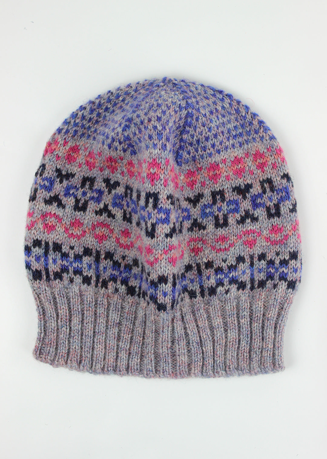 Shetland Fair Isle Hat Purple