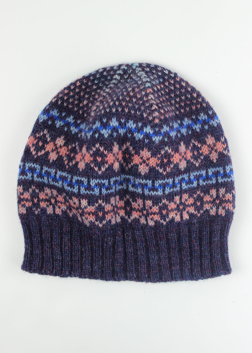 Shetland Fair Isle Hat Purple