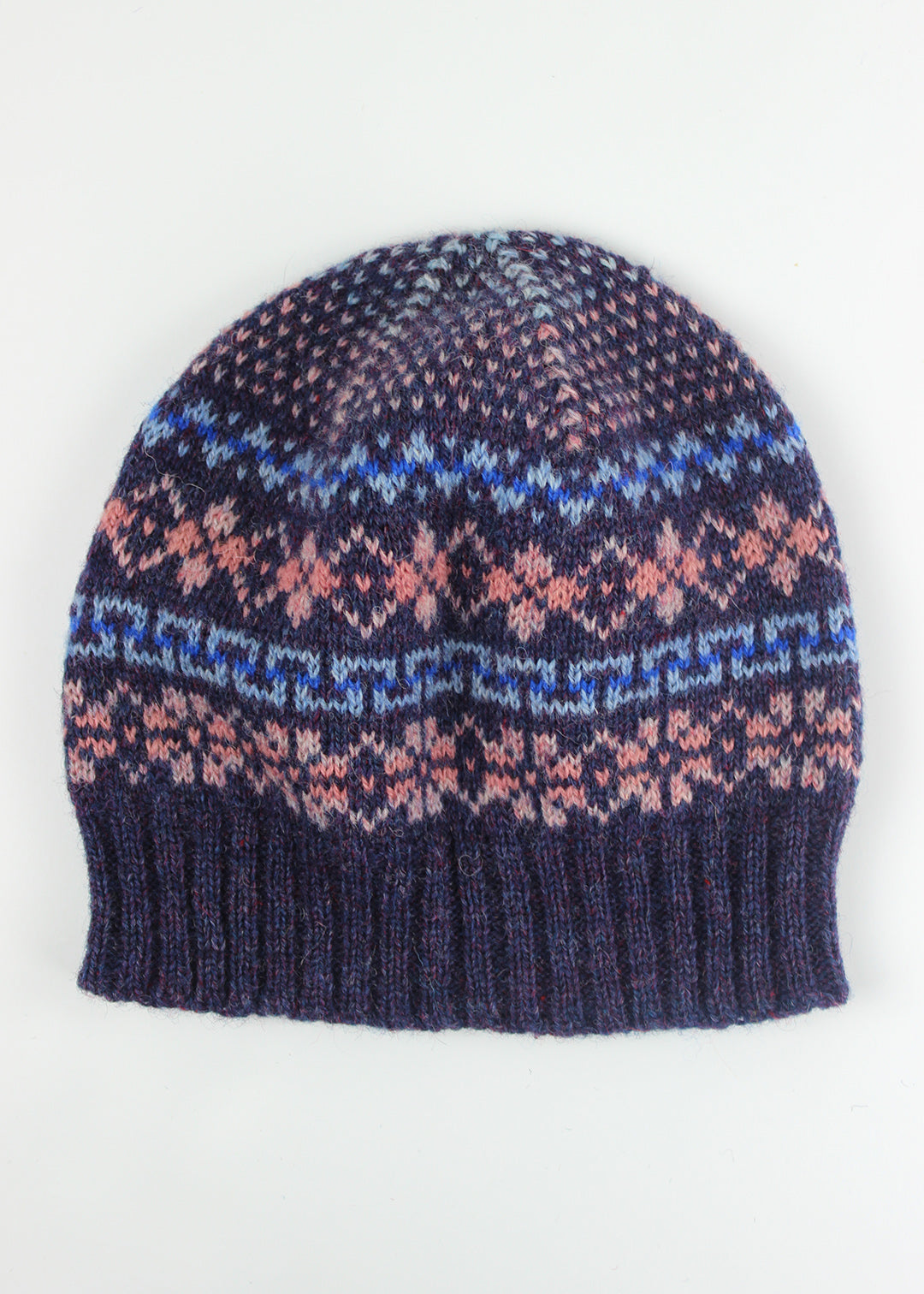 Shetland Fair Isle Hat Purple