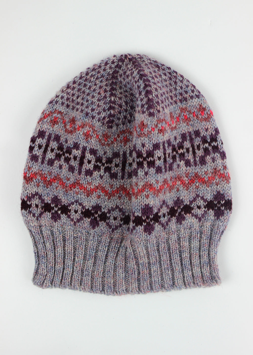Shetland Fair Isle Hat Purple