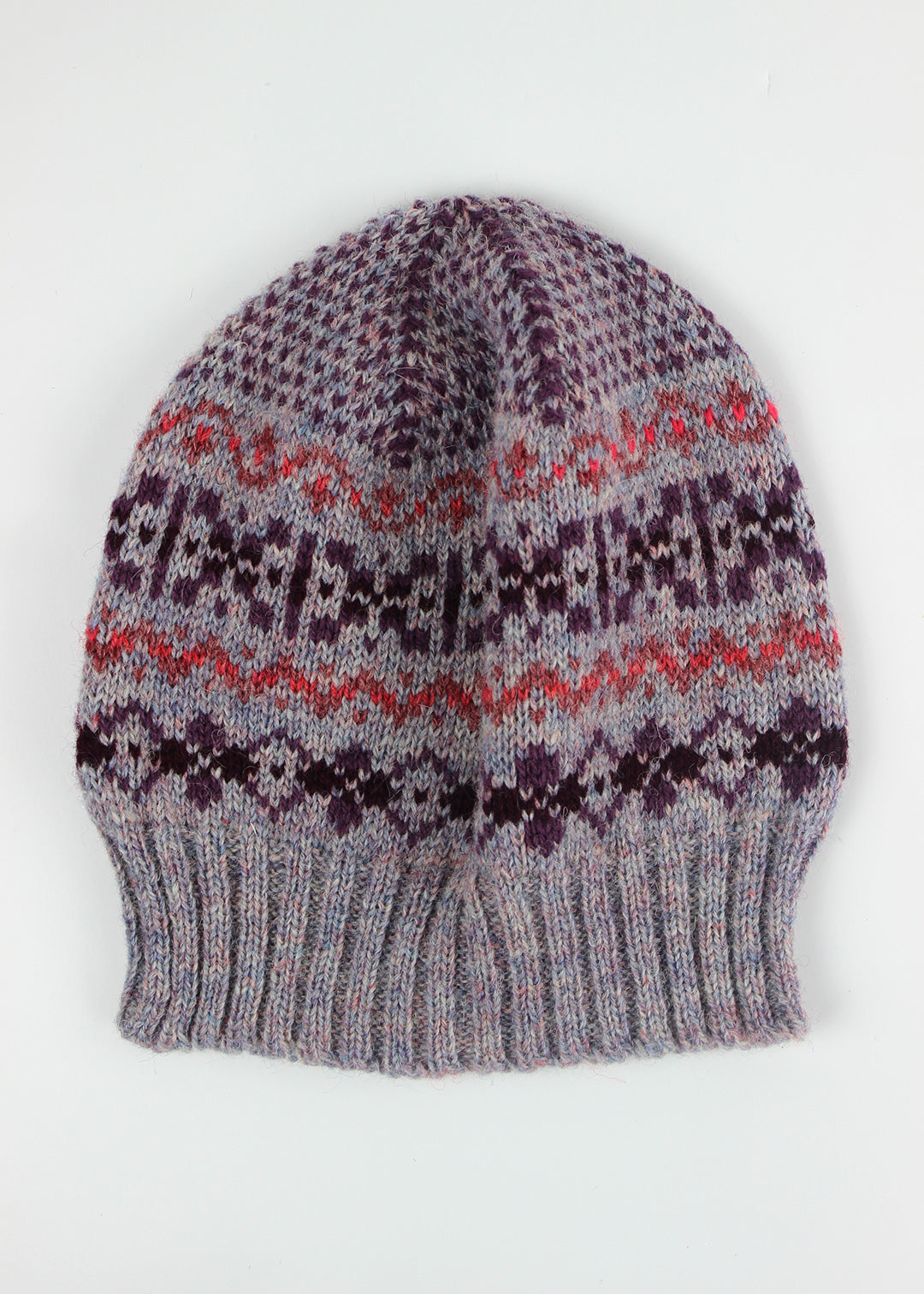 Shetland Fair Isle Hat Purple