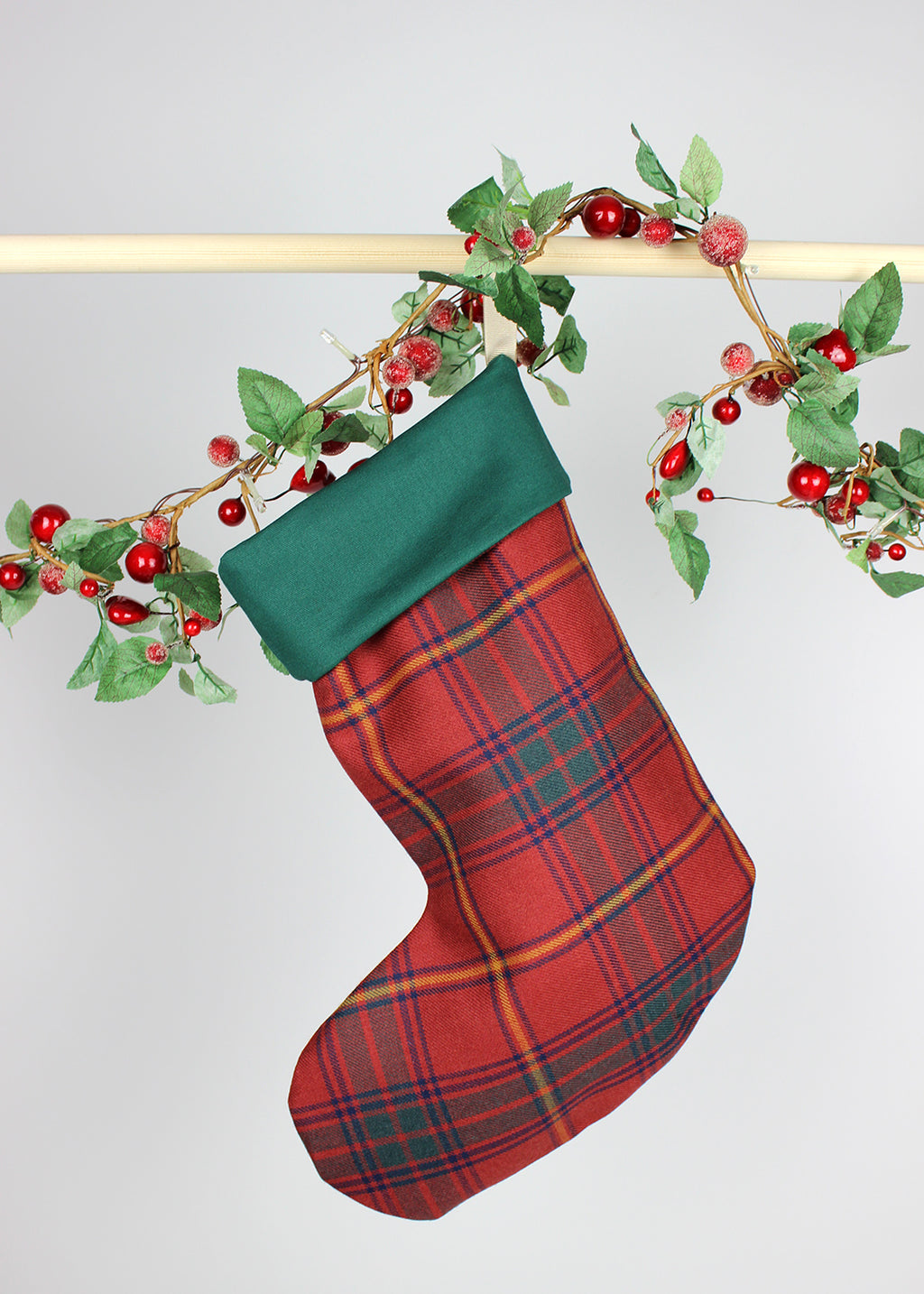 Christmas stocking in the Galway tartan.