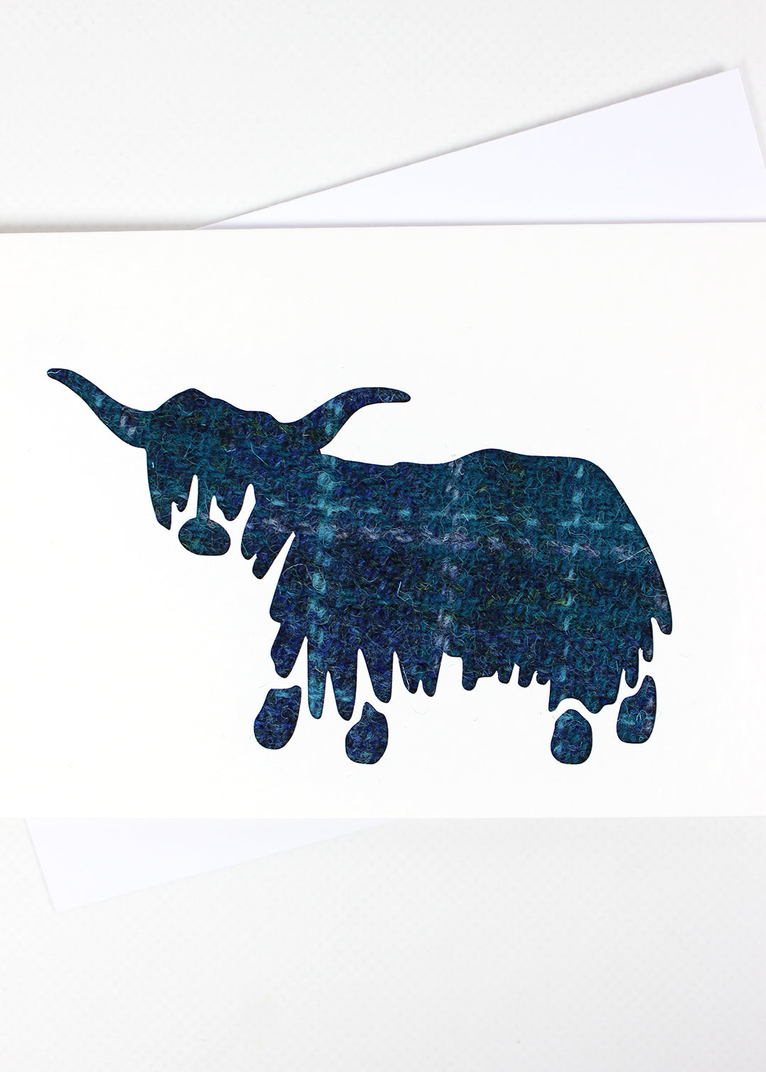 Highland Cow Harris Tweed Greetings Card