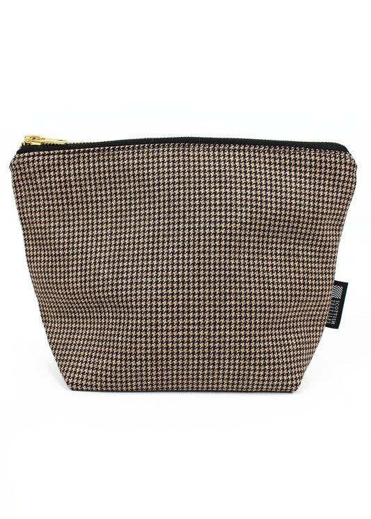 Houndstooth Tweed Zip Bag Large