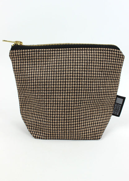 Houndstooth Tweed Zip Bag Small