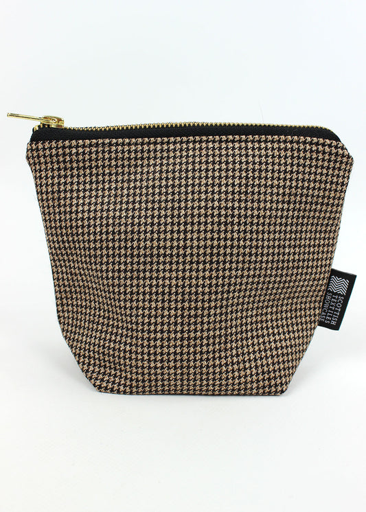Houndstooth Tweed Zip Bag Small