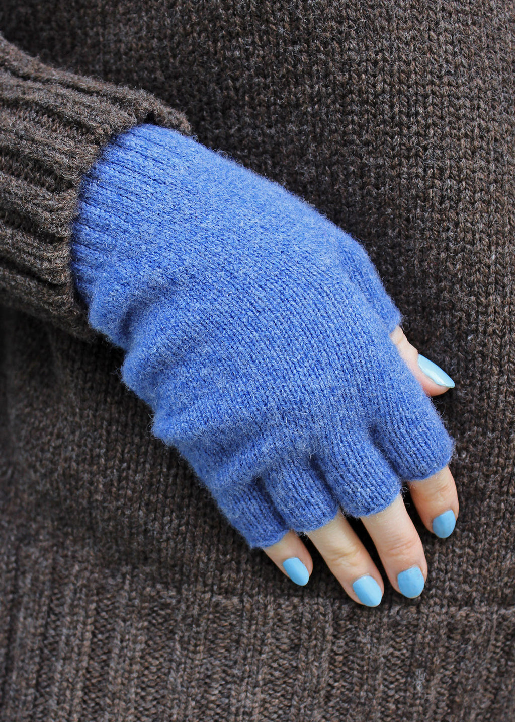 Iona Fingerless Gloves Blue