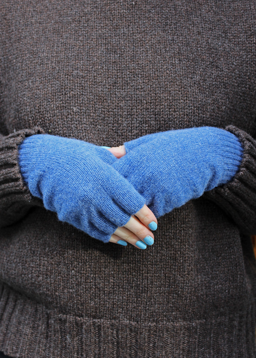 Iona Fingerless Gloves Blue