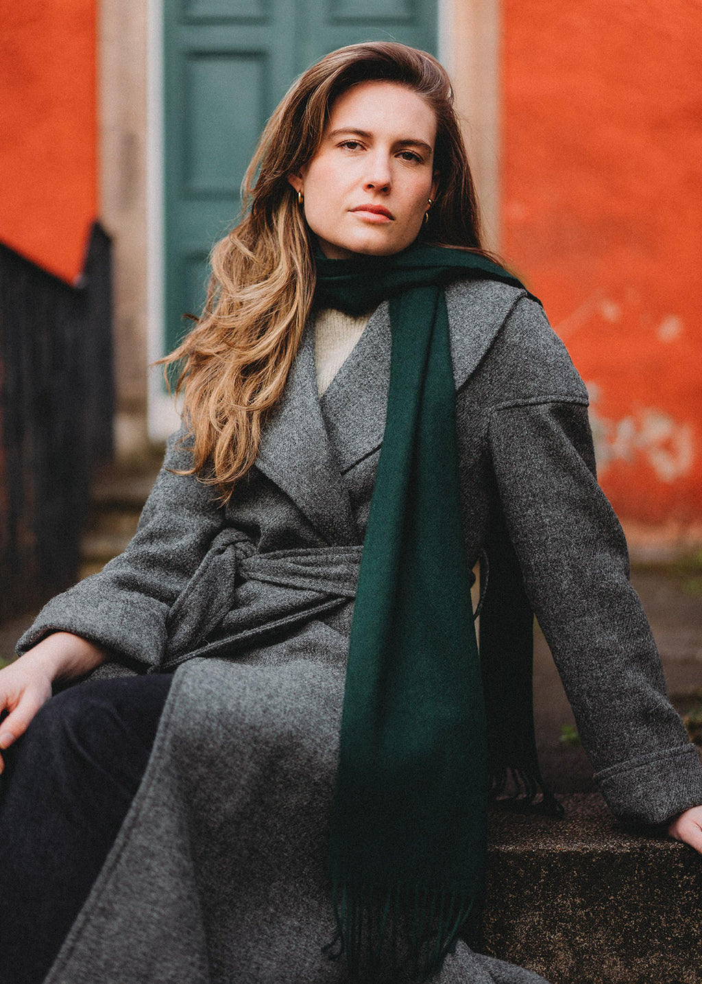 Bottle Green Cashmere Scarf