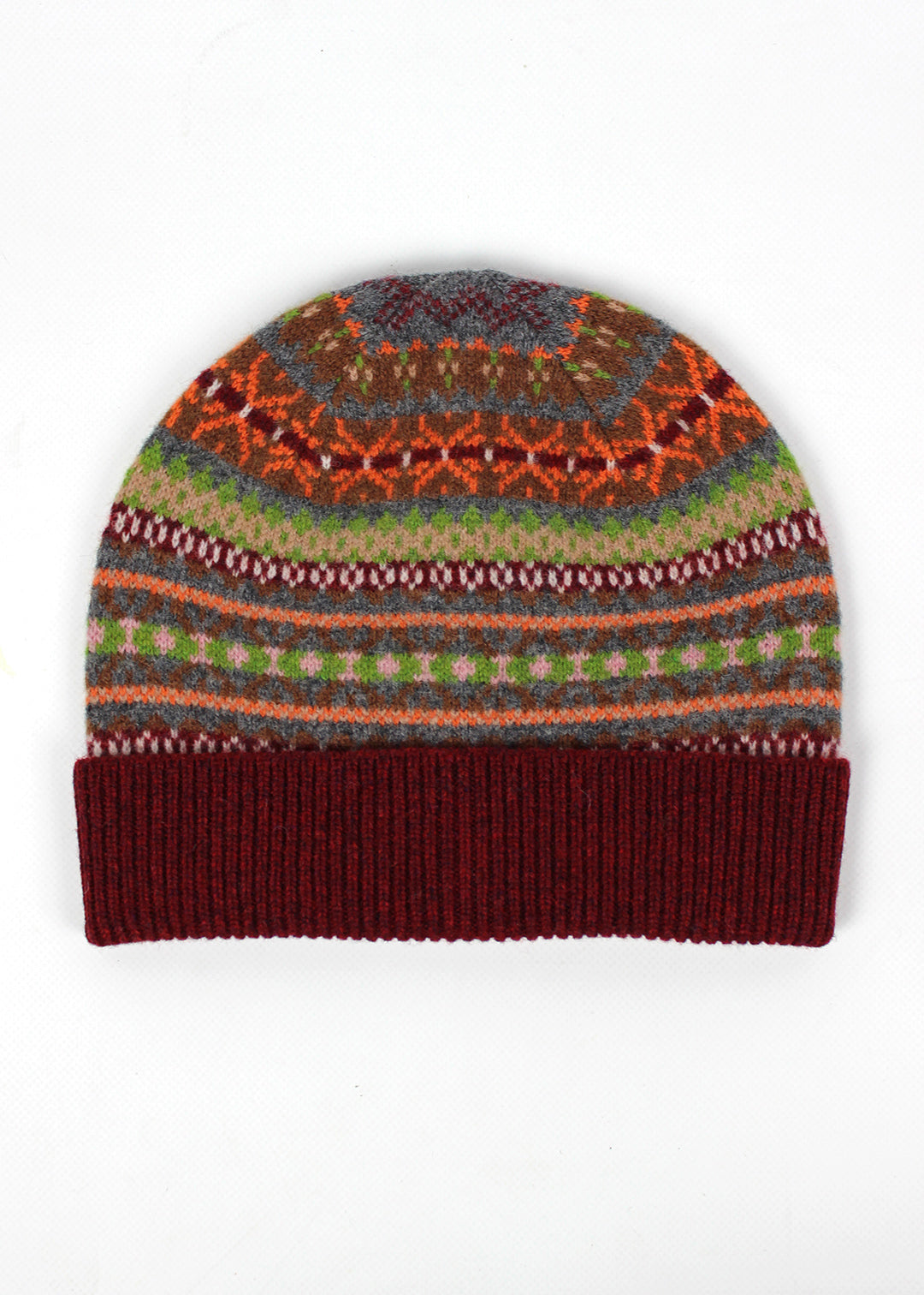 Kerse Fair Isle Hat Brick