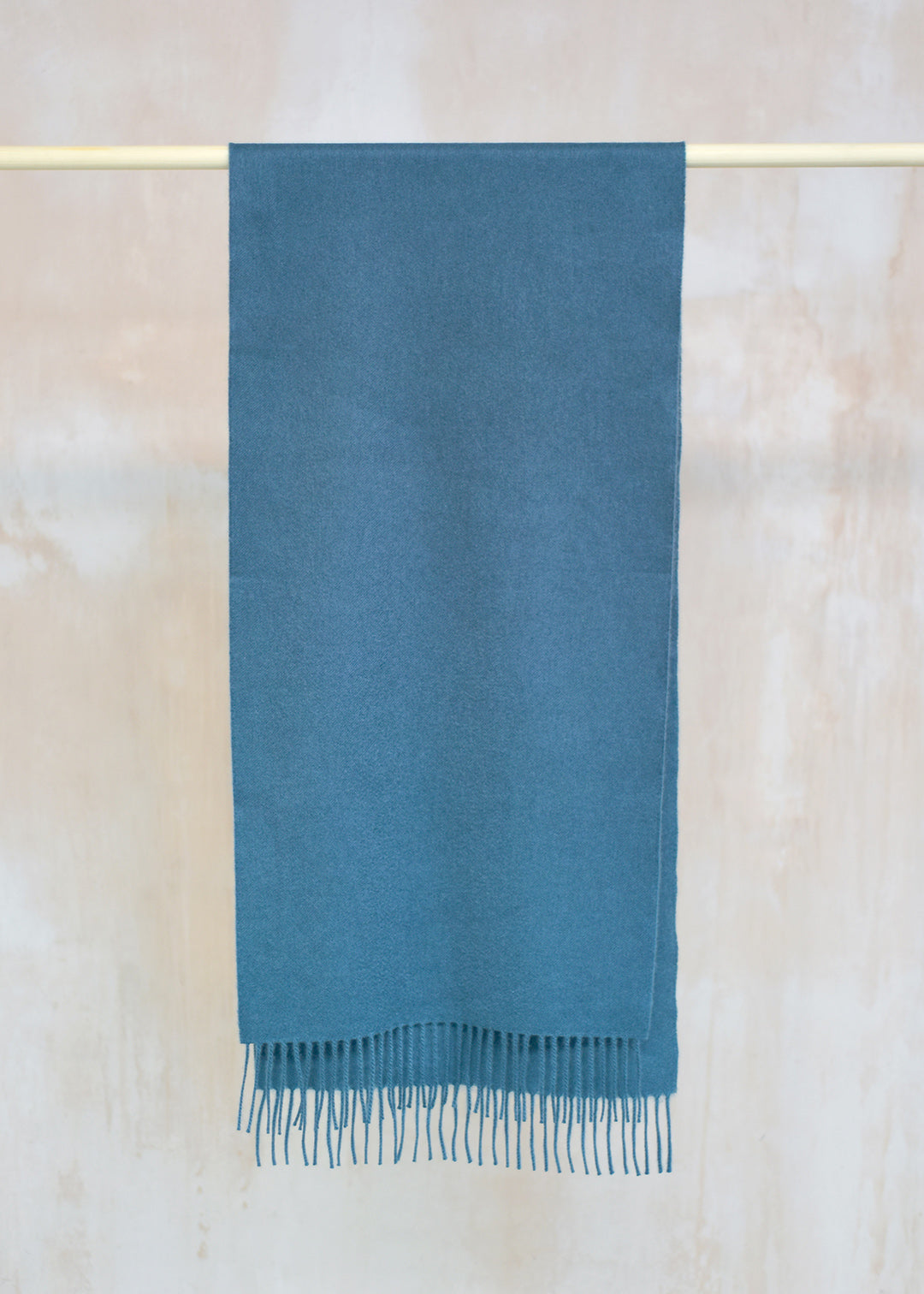 Beautifully soft, wide cashmere scarf in a deep teal blue.